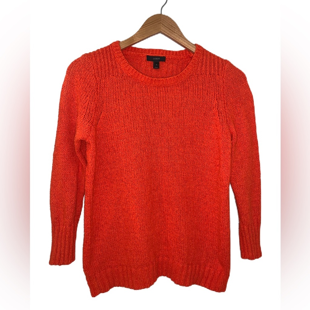 J.Crew Cotton/Linen Blend Coral Crewneck Sweater Size Small